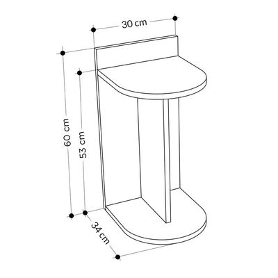 Dom End Table - White/Anthracite  - 2 Years Warranty