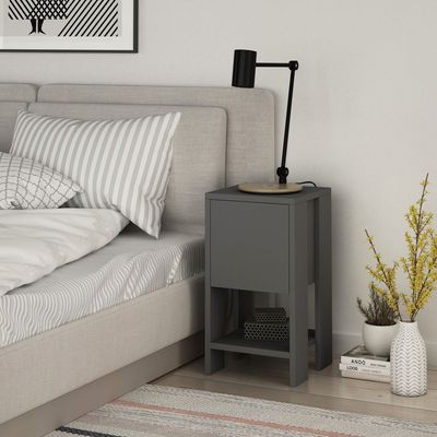 Mourah Ema Nightstand - Anthracite - 2 Years Warranty