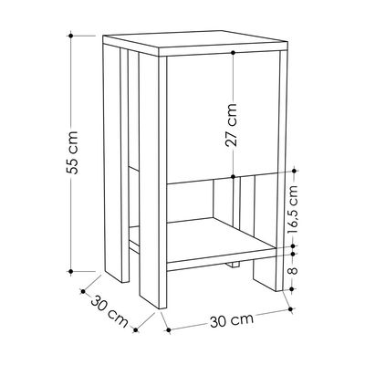 Mourah Ema Nightstand - Anthracite - 2 Years Warranty