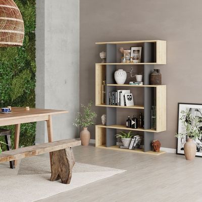 Mito Bookcase - Oak/Anthracite - 2 Years Warranty