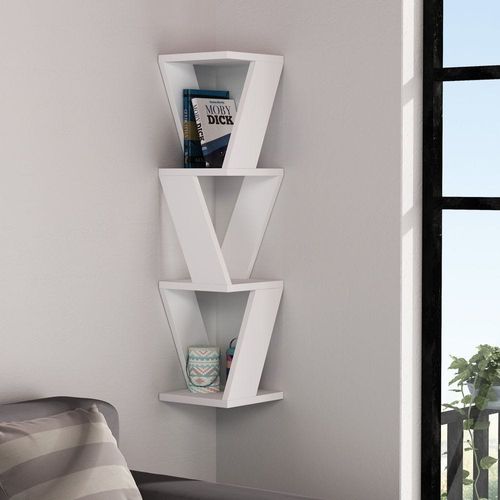 Zena Corner Shelf - White - 2 Years Warranty