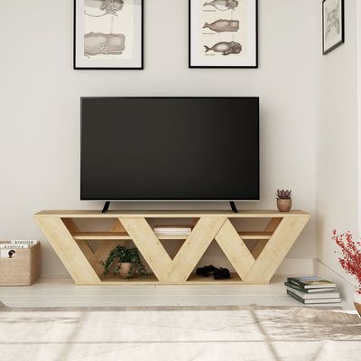 Mourah Ralla Tv Stand Up To 65 Inches With Storage - Oak - 2 Years Warranty