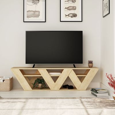 Ralla TV Stand Up To 65 Inches With Storage - Oak - 2 Years Warranty