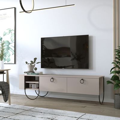 Mourah Norfolk Tv Stand Up To 60 Inches With Storage - Light Mocha - 2 Years Warranty