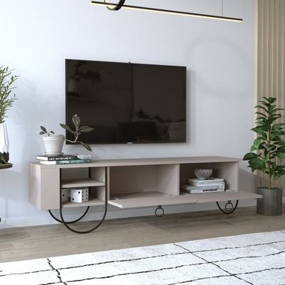 Mourah Norfolk Tv Stand Up To 60 Inches With Storage - Light Mocha - 2 Years Warranty