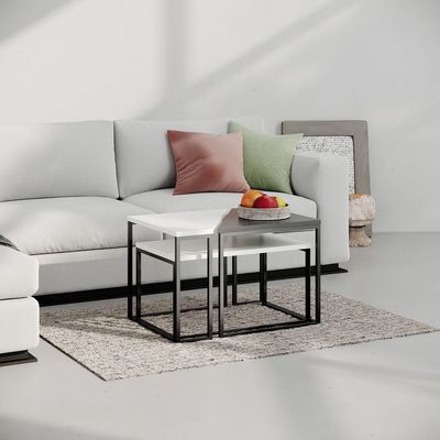 Ohlady Coffee Table - White/Anthracite - 2 Years Warranty