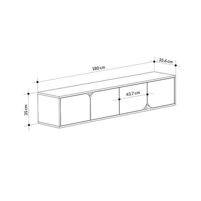 Mourah Spark Tv Stand Up To 70 Inches With Storage - White/Oak - 2 Years Warranty