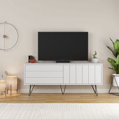 Picadilly TV Stand Up To 55 Inches With Storage - White/White - 2 Years Warranty