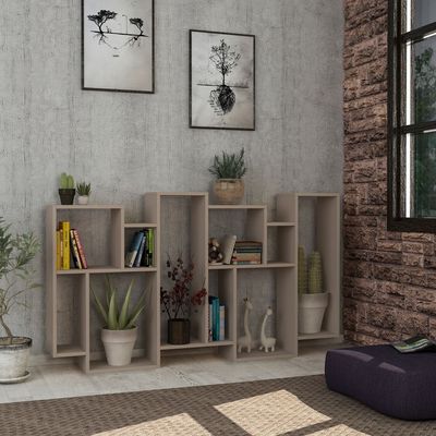 Mourah Karmato Bookcase - Light Mocha - 2 Years Warranty