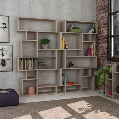 Mourah Karmato Bookcase - Light Mocha - 2 Years Warranty