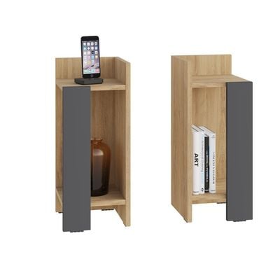 Mourah Elos Nightstand Set - Oak/Anthracite - 2 Years Warranty