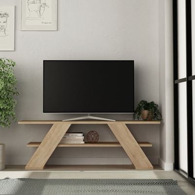 Mourah Farfalla Tv Stand Up To 50 Inches With Storage - Oak - 2 Years Warranty