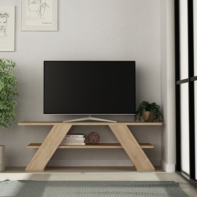 Farfalla TV Stand Up To 50 Inches With Storage - Oak - 2 Years Warranty