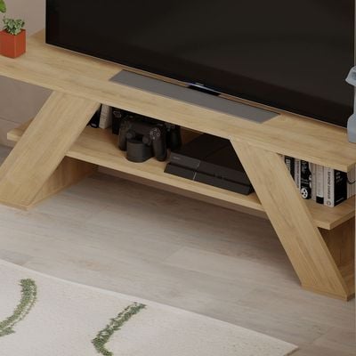 Mourah Farfalla Tv Stand Up To 50 Inches With Storage - Oak - 2 Years Warranty