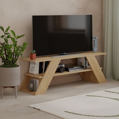 Farfalla TV Stand Up To 50 Inches With Storage - Oak - 2 Years Warranty