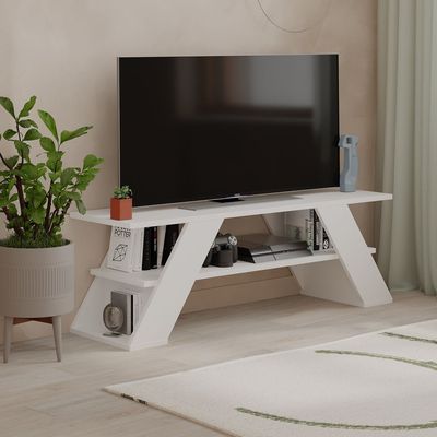 Farfalla Tv Stand Up To 50 Inches With Storage - White - 2 Years Warranty