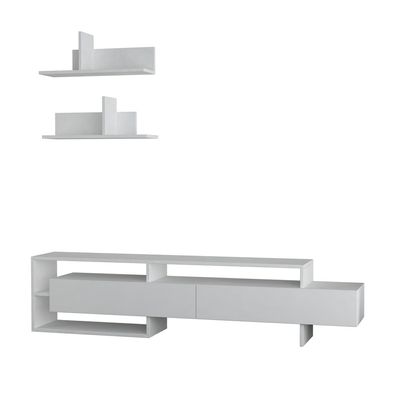 Mourah Gara TV Unit Up To 60 Inches With Storage - White - 2 Years Warranty