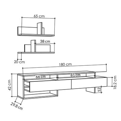 Mourah Gara TV Unit Up To 60 Inches With Storage - White - 2 Years Warranty