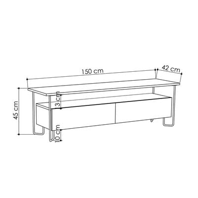 Mourah Cornea Tv Stand Up To 60 Inches With Storage - Anthracite - 2 Years Warranty