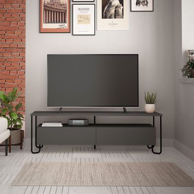 Cornea Tv Stand Up To 60 Inches With Storage - Anthracite - 2 Years Warranty