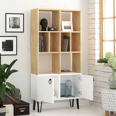 Bene Bookcase - Oak/White - 2 Years Warranty