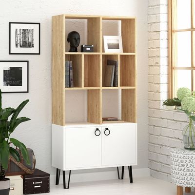 Mourah Bene Bookcase - Oak/White - 2 Years Warranty