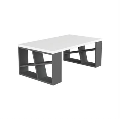 Mourah Honey Coffee Table - White/Anthracite - 2 Years Warranty