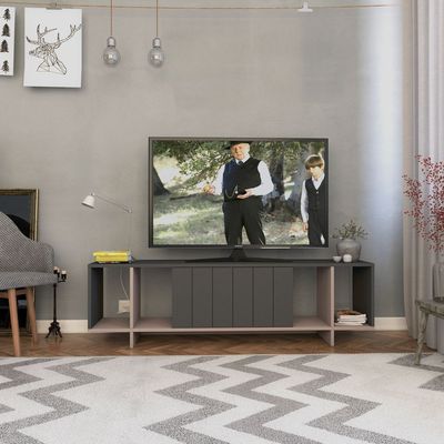 Mourah Zitano Tv Stand Up To 65 Inches With Storage - Anthracite/Light Mocha - 2 Years Warranty