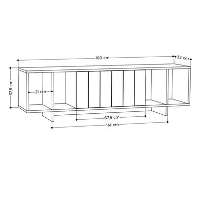 Mourah Zitano Tv Stand Up To 65 Inches With Storage - Anthracite/Light Mocha - 2 Years Warranty