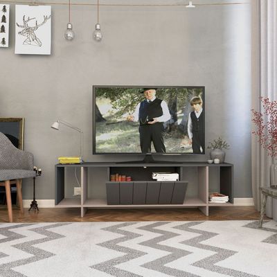 Mourah Zitano Tv Stand Up To 65 Inches With Storage - Anthracite/Light Mocha - 2 Years Warranty