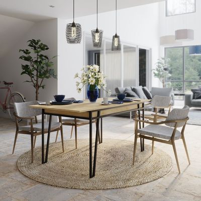 Mourah Pal Dining Table - Oak - 2 Years Warranty