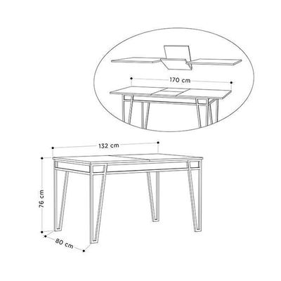 Mourah Pal Dining Table - Oak - 2 Years Warranty