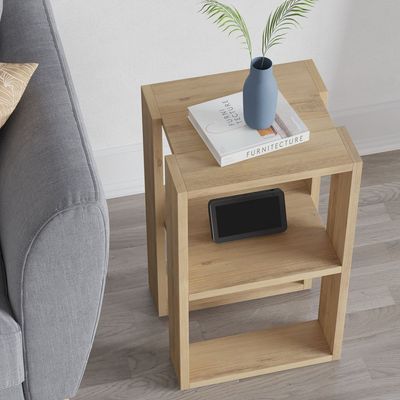 Mourah Lonie Nightstand - Oak  - 2 Years Warranty