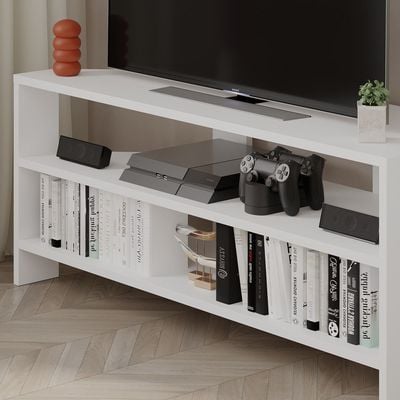 Mourah Thales Tv Stand Up To 43 Inches With Storage - White - 2 Years Warranty