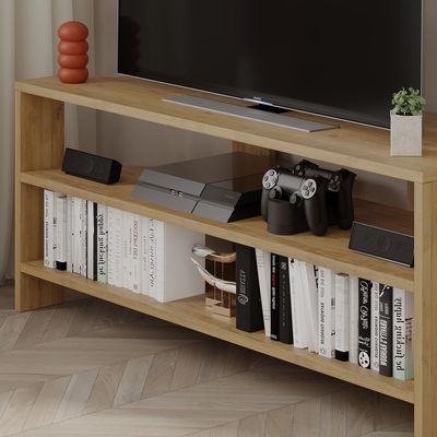 Thales TV Stand Up To 43 Inches With Storage - Oak - 2 Years Warranty