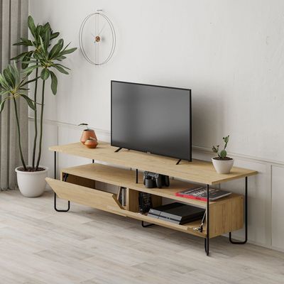 Mourah Cornea Tv Stand Up To 60 Inches With Storage - Oak - 2 Years Warranty