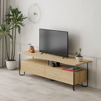 Mourah Cornea Tv Stand Up To 60 Inches With Storage - Oak - 2 Years Warranty