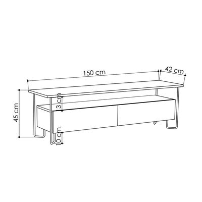 Mourah Cornea Tv Stand Up To 60 Inches With Storage - Oak - 2 Years Warranty