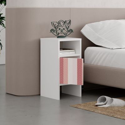 Grandma'S Nightstand - White/Zigzag - 2 Years Warranty