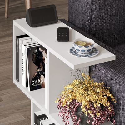 Mourah Homemania End Table - White  - 2 Years Warranty