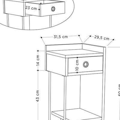 Sirius Nightstand Right Module - Dark Coffee - 2 Years Warranty