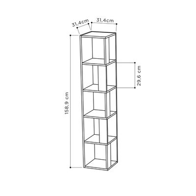 Mourah Piano Corner Bookcase - White - 2 Years Warranty