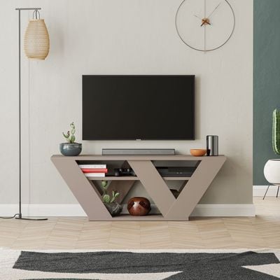 Mourah Pipralla Tv Stand Up To 43 Inches With Storage - Light Mocha - 2 Years Warranty