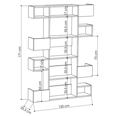 Mourah Niho Bookcase - White/Oak - 2 Years Warranty