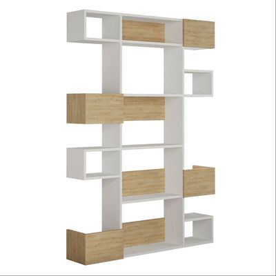 Mourah Niho Bookcase - White/Oak - 2 Years Warranty