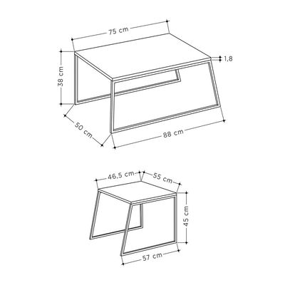 Pal Coffee Table - Anthracite - 2 Years Warranty