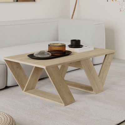 Mourah Pipra Coffee Table - Oak - 2 Years Warranty