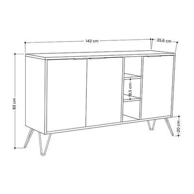 Mourah Clara Console - Anthracite/Light Mocha - 2 Years Warranty