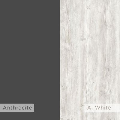 Piri Corner Bookcase - Ancient White/Anthracite - 2 Years Warranty