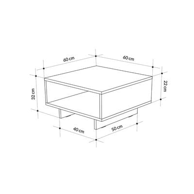 Hola Coffee Table - White/Anthracite - 2 Years Warranty